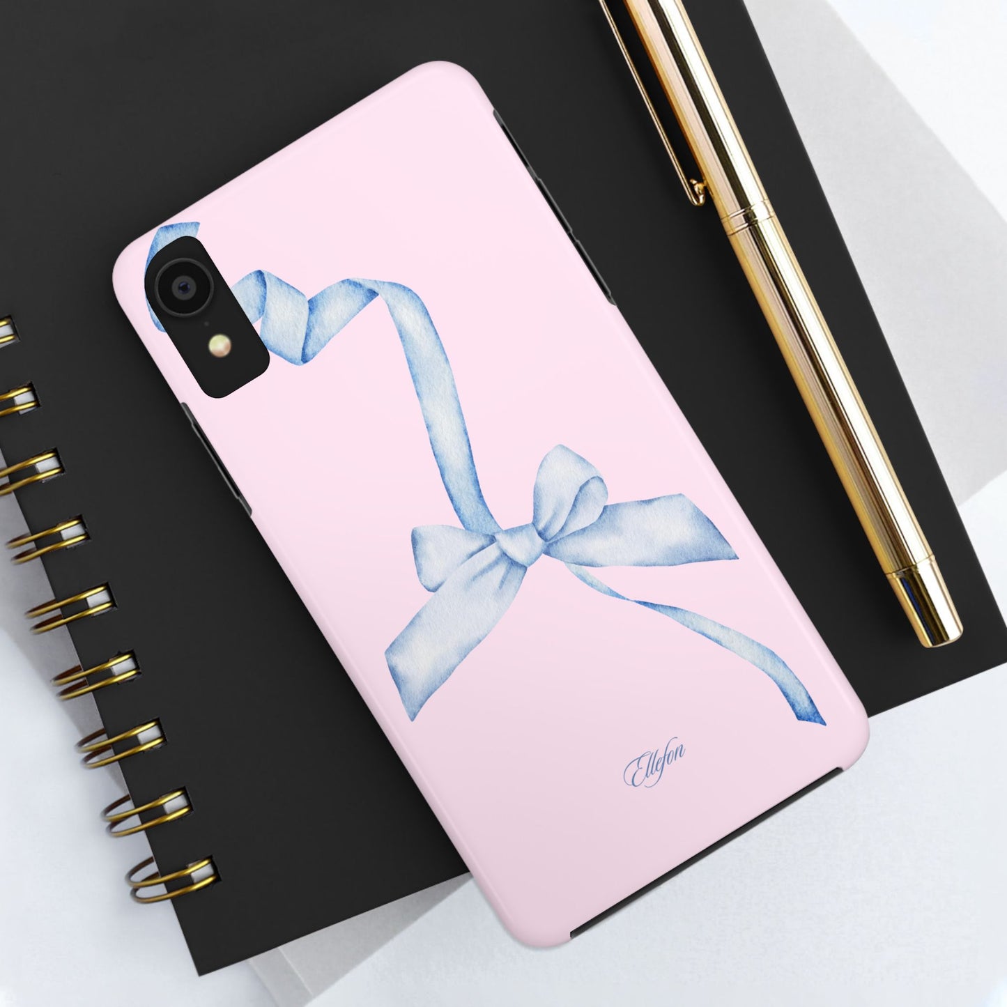 Blue Bow Pink Tough Case