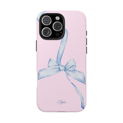 Blue Bow Pink Tough Case