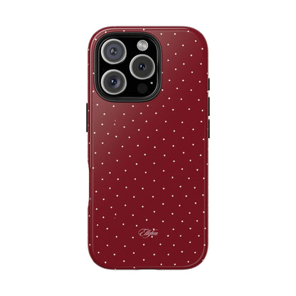 Maroon Polka Dots Tough Case