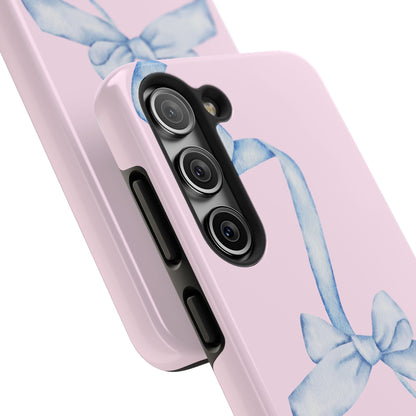 Blue Bow Pink Tough Case