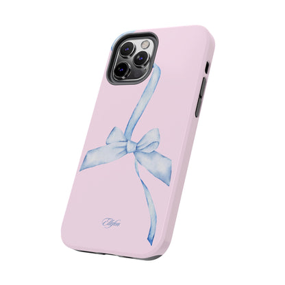 Blue Bow Pink Tough Case