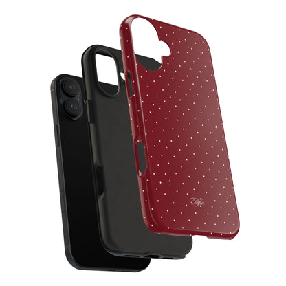 Maroon Polka Dots Tough Case