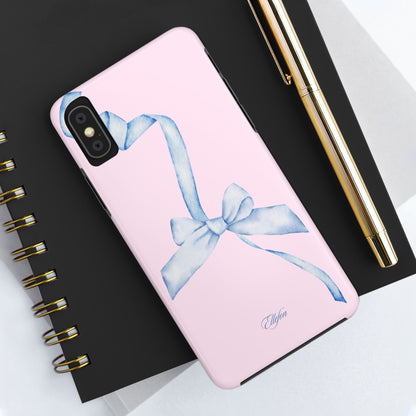 Blue Bow Pink Tough Case