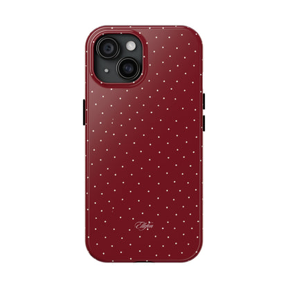 Maroon Polka Dots Tough Case