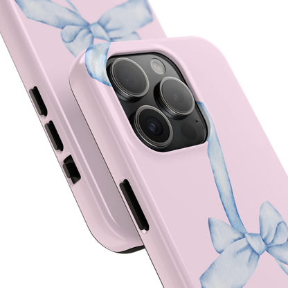 Blue Bow Pink Tough Case