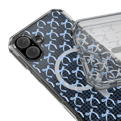 Blue Bow Clear Magsafe Case