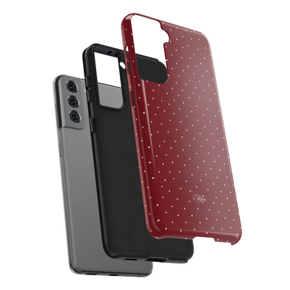 Maroon Polka Dots Tough Case