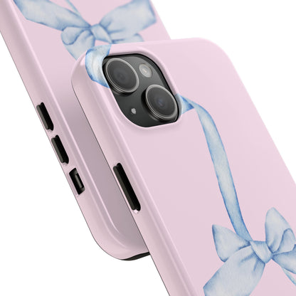 Blue Bow Pink Tough Case