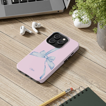 Blue Bow Pink Tough Case